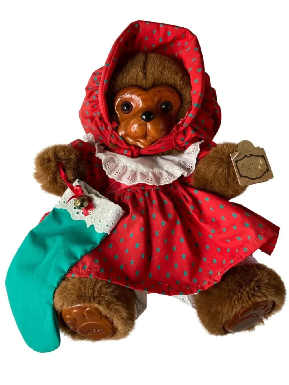 Vintage Raikers Bears Nicolette Bear Christmas Teddy Bear Collectible Stocking H